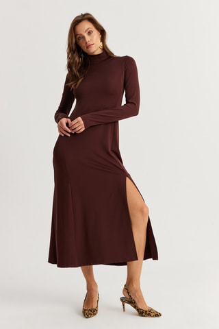 Vestido midi - Marrón