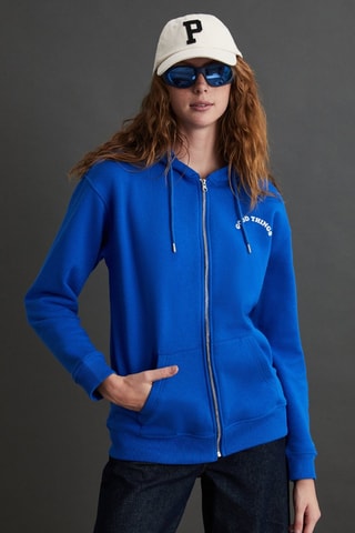 Sudadera regular fit con capucha - Azul