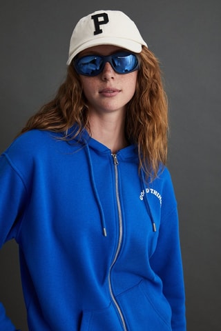 Sudadera regular fit con capucha - Azul