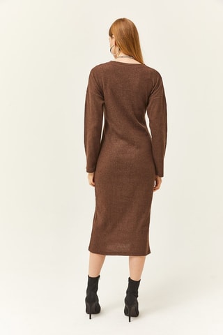 Vestido jersey - Marrón