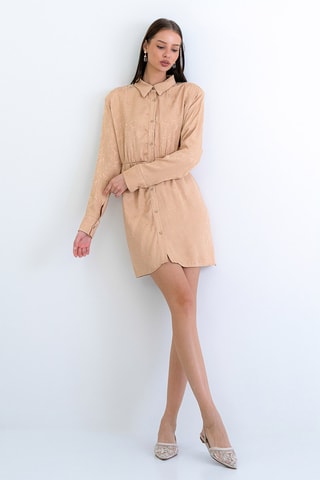 Vestido camisero - Beige