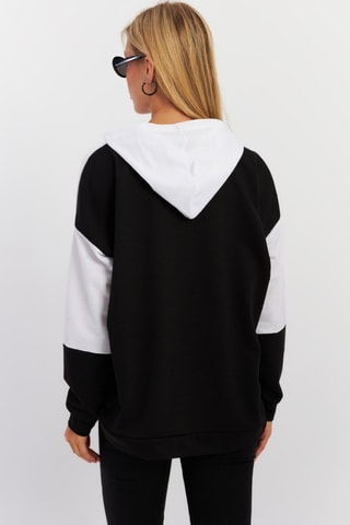 Sudadera con capucha - Negro y blanco