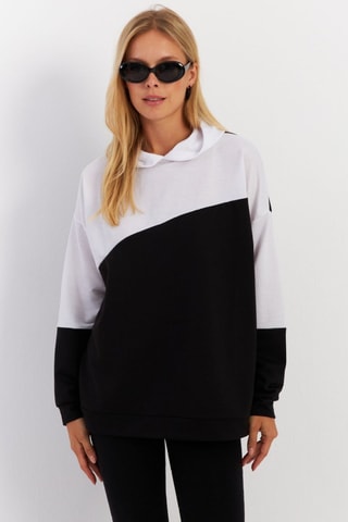 Sudadera con capucha - Negro y blanco