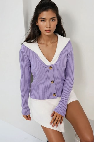 Cárdigan de lana - Violeta