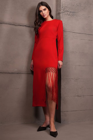 Vestido midi - Rojo