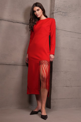 Vestido midi - Rojo