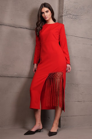 Vestido midi - Rojo