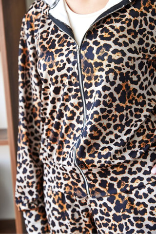 Sudadera con capucha y pantalón de tiro alto regular fit - Marrón