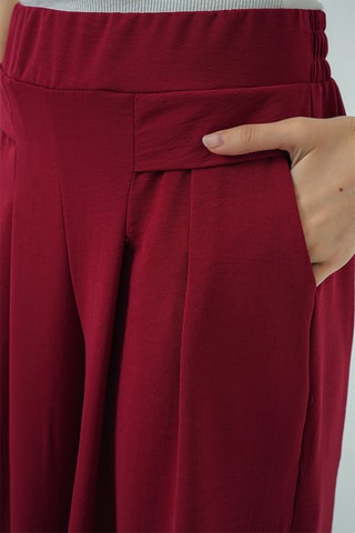 Pantalón wide leg de tiro alto - Rojo