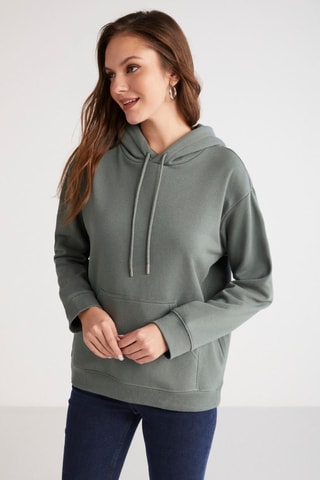 Sudadera con capucha - Caqui