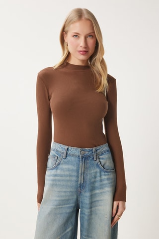 Top slim fit - Marrón