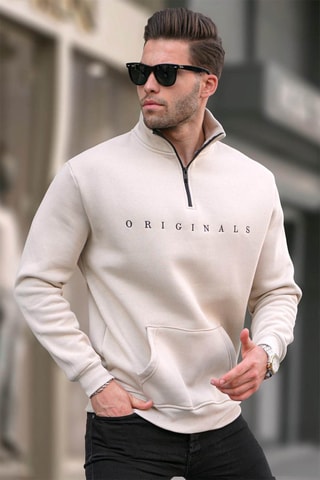 Sudadera - Beige y negro