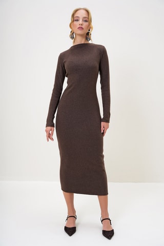 Vestido jersey - Marrón
