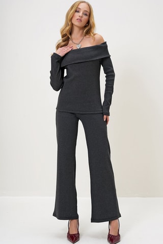 Top y pantalón regular fit - Antracita