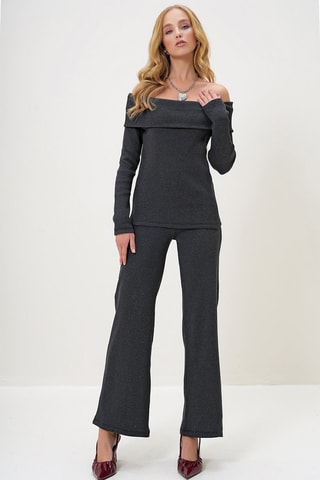 Top y pantalón regular fit - Antracita