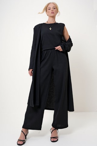 Cárdigan y pantalón - Negro
