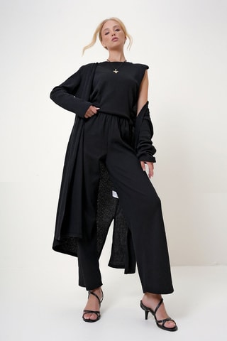 Cárdigan y pantalón - Negro