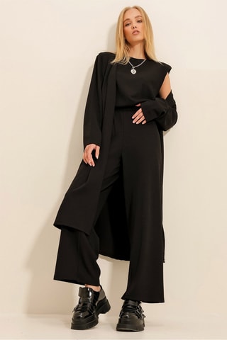 Cárdigan y pantalón - Negro