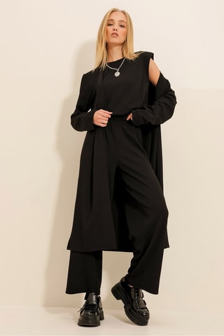 Cárdigan y pantalón - Negro