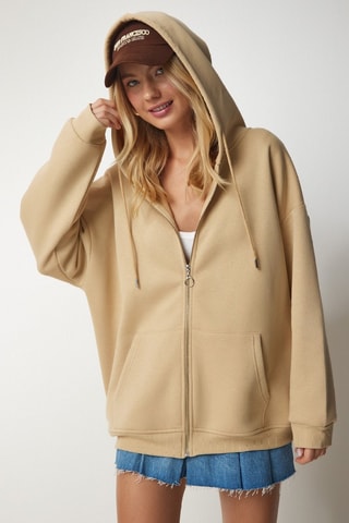 Sudadera con capucha - Camel