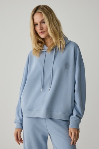 Sudadera regular fit con capucha - Azul claro