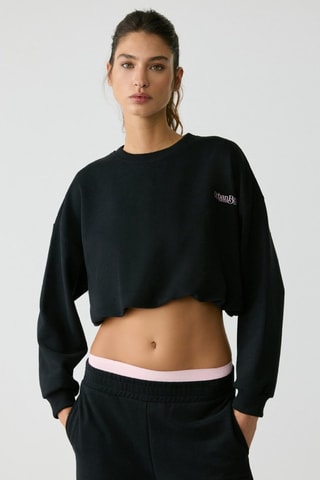 Sudadera corta - Negro y blanco