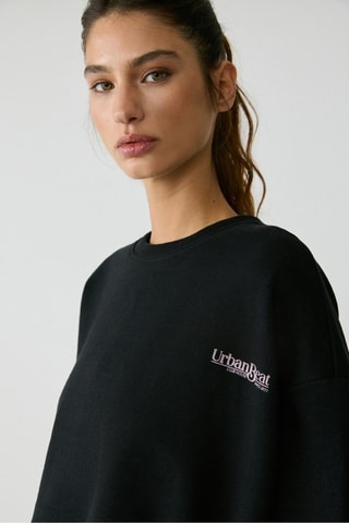 Sudadera corta - Negro y blanco