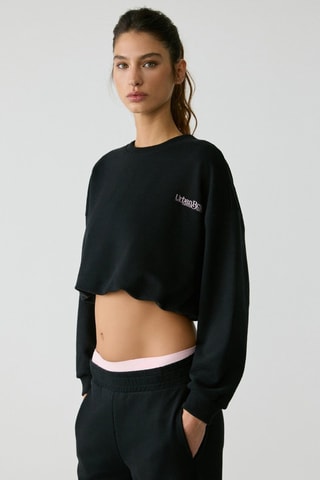 Sudadera corta - Negro y blanco