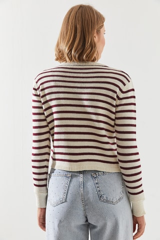 Gilet - Écru et bordeaux