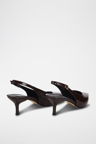 Zapatos con brillo de tacón - Marrón