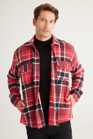 Sobrecamisa oversize - Rojo y negro