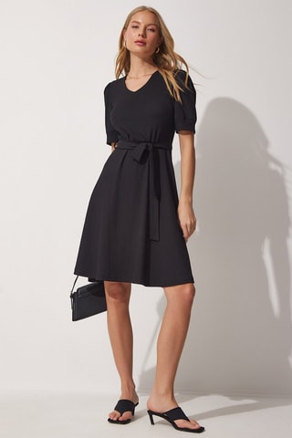 Vestido evasé - Negro