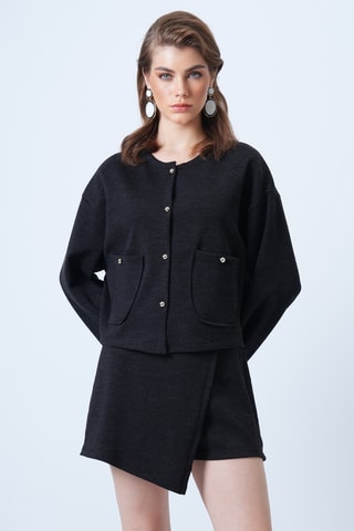 Chaqueta y falda pantalón - Negro