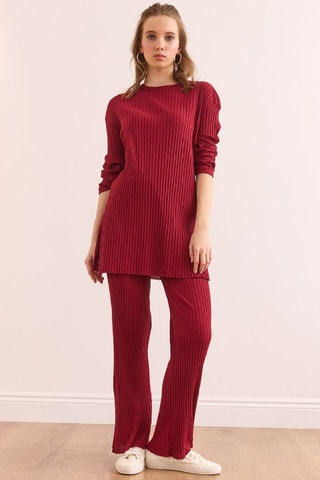 Túnica y pantalón palazzo - Burdeos