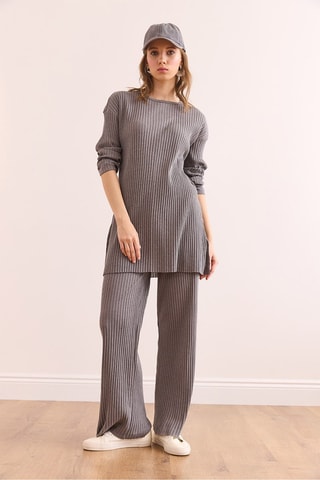 Túnica y pantalón palazzo - Antracita