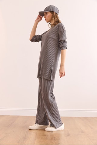 Túnica y pantalón palazzo - Antracita