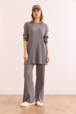 Túnica y pantalón palazzo - Antracita