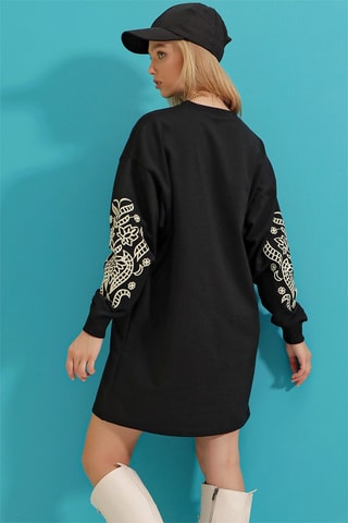Vestido sudadera - Negro