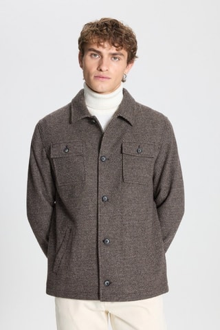 Sobrecamisa - Marrón y beige