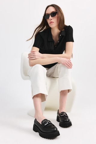 Mocasines con plataforma - Negro