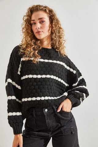 Jersey regular fit - Negro y blanco