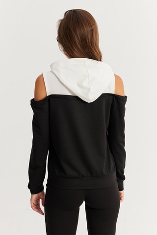 Sudadera con capucha - Negro y blanco