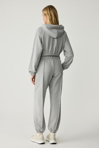 Sudadera corta con capucha - Gris
