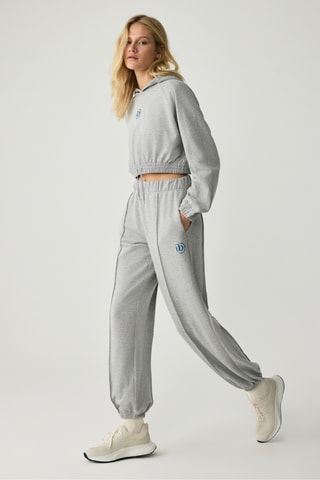 Sudadera corta con capucha - Gris