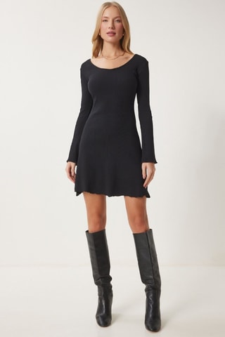 Vestido evasé - Negro
