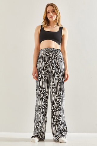 Pantalón regular fit de tiro alto - Negro