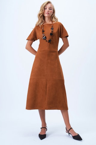 Vestido midi - Marrón