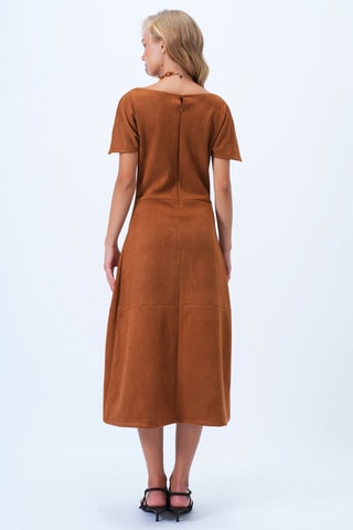 Vestido midi - Marrón
