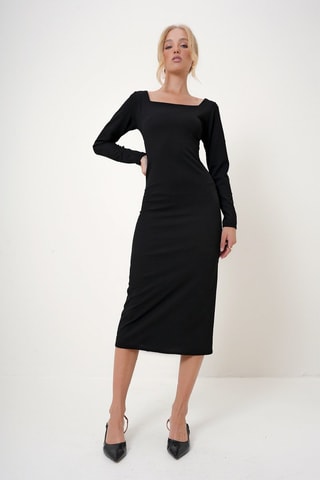 Vestido midi - Negro