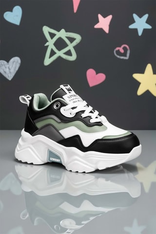 Zapatillas con plataforma - Blanco y negro